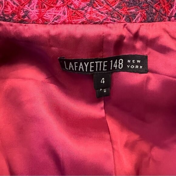 LAFAYETTE 148 New York Pink Textured Wool Blend Blazer Jacket Size 4 - Picture 12 of 12